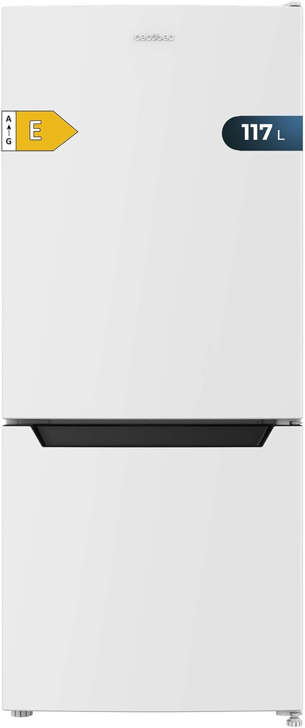 Cecotec frigorífico combi, 117L, Defrost, clase E y modo Fast Freezing, No Frost Bolero CoolMarket Combi 117 DF White E. blanco