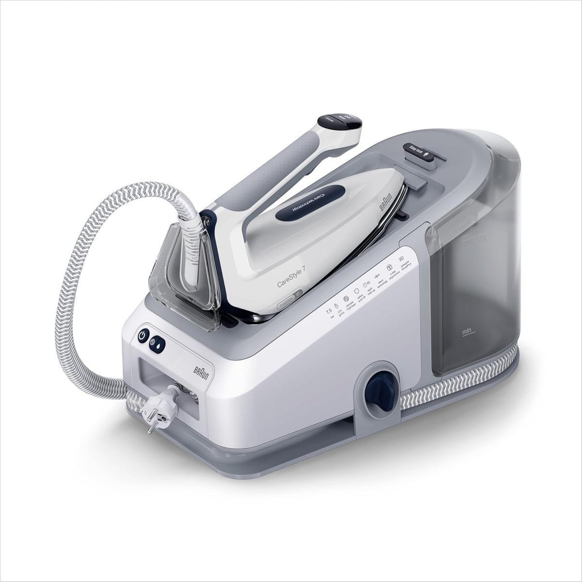 generador IS7262GY, Braun, CareStyle 7 IS7262GY, FreeGlide 3D, Depósito Extraíble 2 L, 2700W, Centro de Planchado con de Vapor Profesional, Violeta