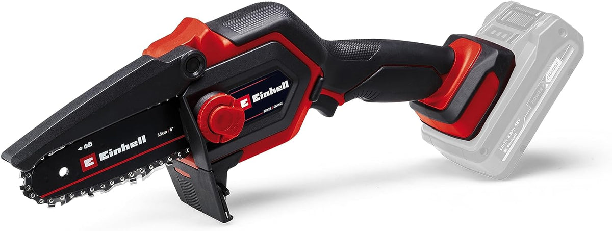 Einhell motosierra, longitud de corte de 12,5 cm, para ramas con batería GE-PS 18, sin escobillas, cambio de espada y cadena sin herramientas