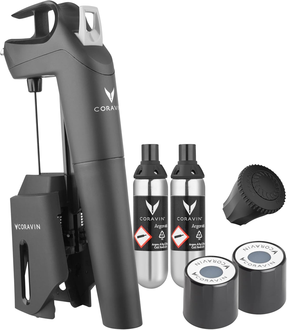 Juegos de accesorios para vino, Coravin, Pack Accessoires autour du vin Timeless Three+ Noir
