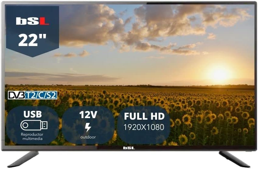 Televisore BSL-22112V, BSL BEAUTIFUL SOUND LINE, LED, con USB Reproductor Multimedia, Conector HDMI, Clase de eficiencia energética F, TDT2 (DVBT2)