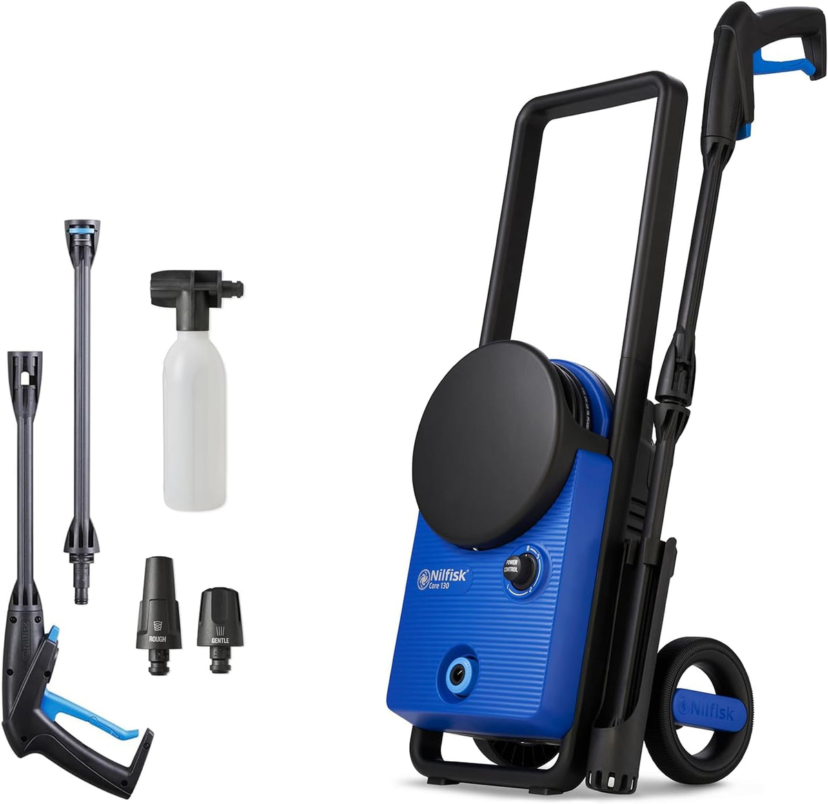 Limpiadoras a presión, Nilfisk, Hidrolimpiadora de Alta Presión Core 130 Bares con PowerControl - Mini Limpiadora para Jardín