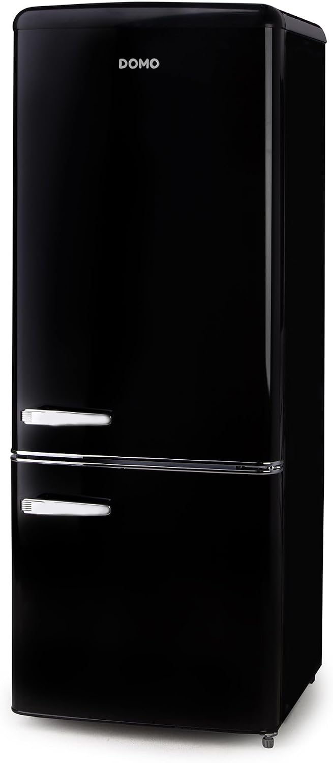 frigorífico combi DO91706R, DOMO, nado retro vintage negro DO91706R