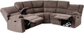 sofá, Beliani, esquinero 5 plazas reclinable Manual Gris Pardo reposabrazos portavasos Rokke