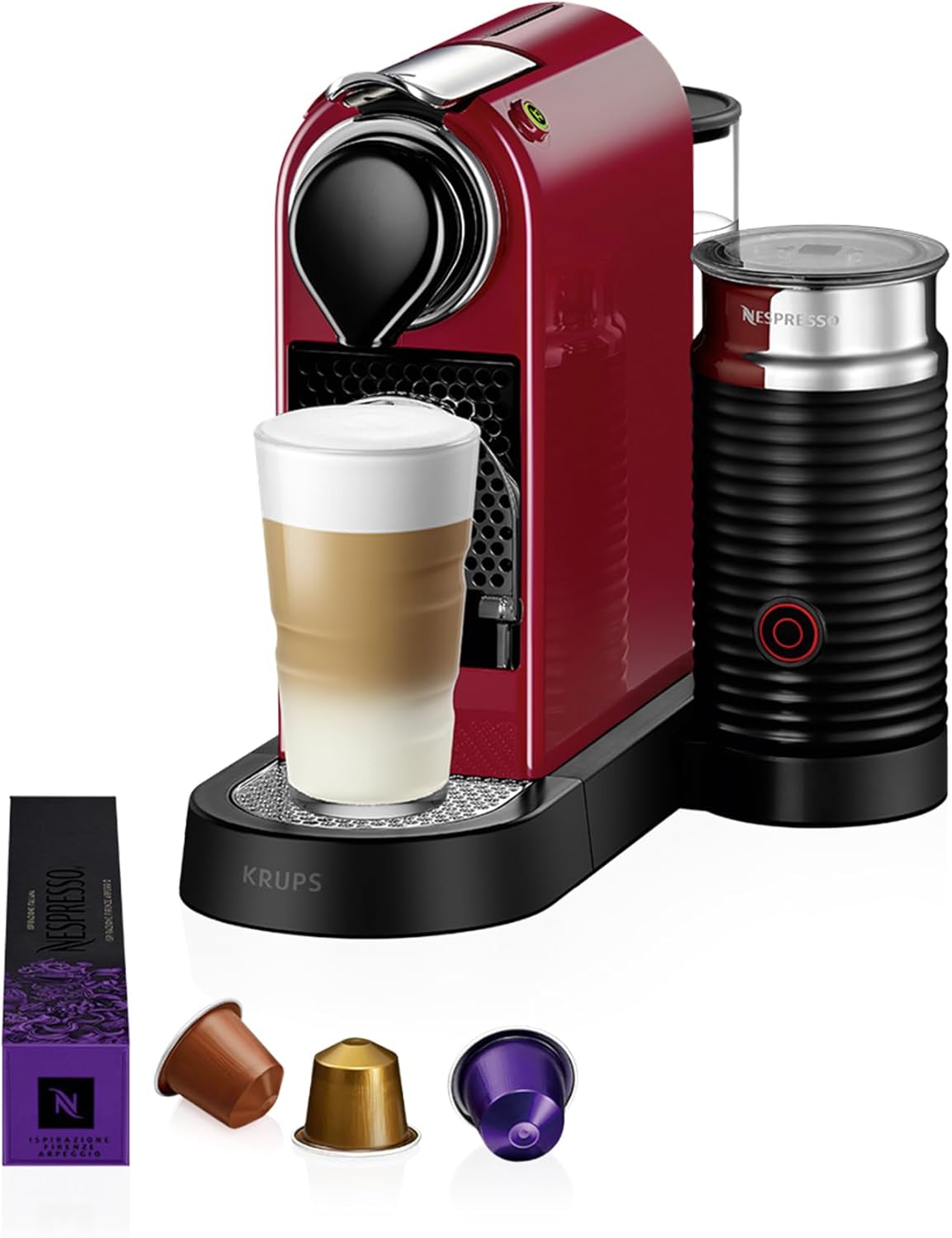 cafetera XN7615, Nespresso, Krups Citiz & Milk XN7615 - de cápsulas monodosis, con 19 bares de presión, capacidad 1L, thermoblock, función automática