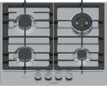 Bosch PCH6A5I90 Placa, PCH6A5I90 Serie 6 - de gas FlameSelect con asas magnéticas extraíbles, acero, WOK, parrillas de hierro fundido