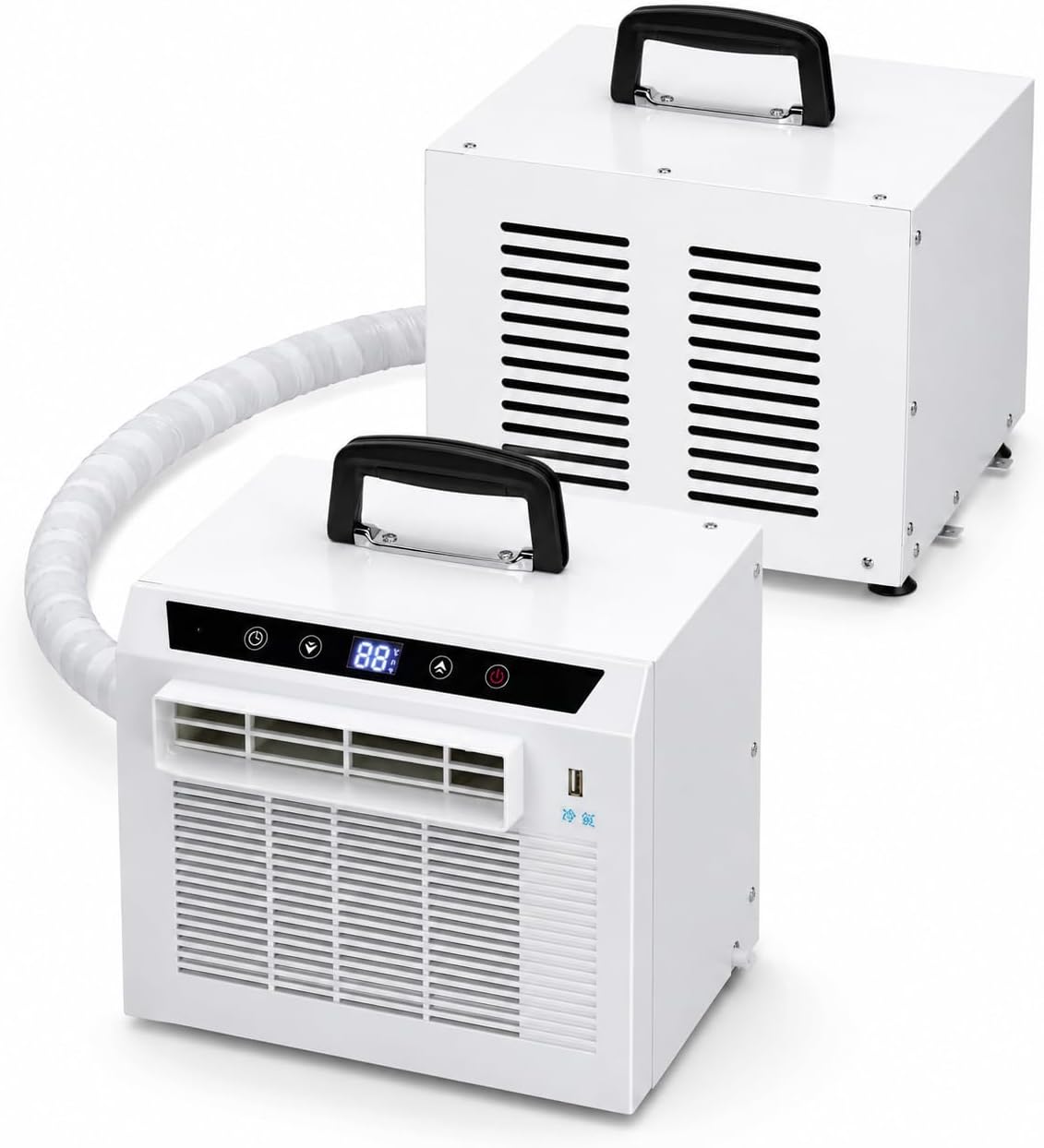 aire acondicionado portátil, Generic, Aire acondicionado dividido de 3000 BTU portátil con panel táctil, temporizador de 24 horas, control remoto