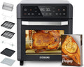 freidora de aire, Cosori, 11 Multifunciones, Air Fryer con Doble Resistencia 30-220°C, 7 Accesorios, 50+ Recetas, 1800W, Ventana, Pantalla Táctil LED