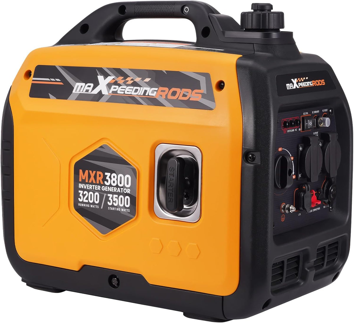 generador, maXpeedingrods, de corriente inverter de 3500 W, 2 x USB, ligero y portátil, de gasolina
