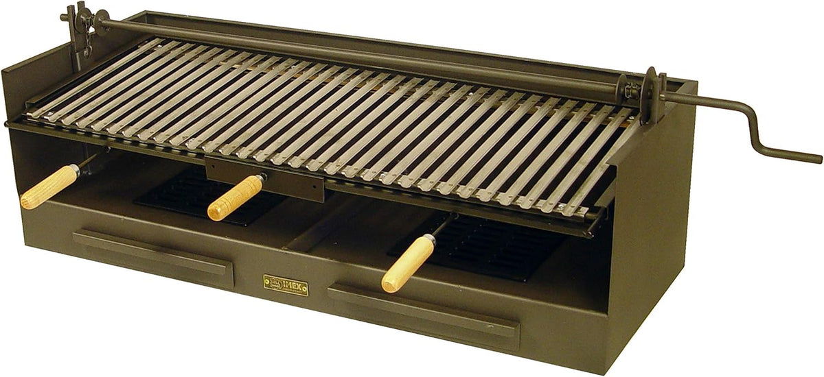 Barbacoas de leña, IMEX EL ZORRO, 71593 - Cajón Barbacoa-Elevador-Parrilla INOX 100x40x32 cms.