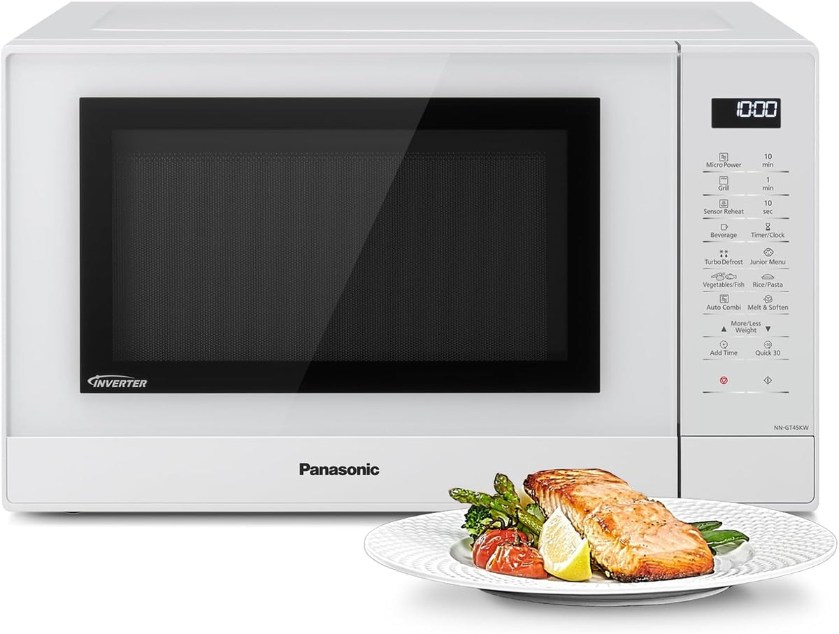 Panasonic NN-GT45KWSUG microondas con grill, NN-GT45KWSUG (1000W, 31L, 7 niveles, Grill Cuarzo 1100W, Plato Giratorio 340 mm, 24 modos, Control táctil