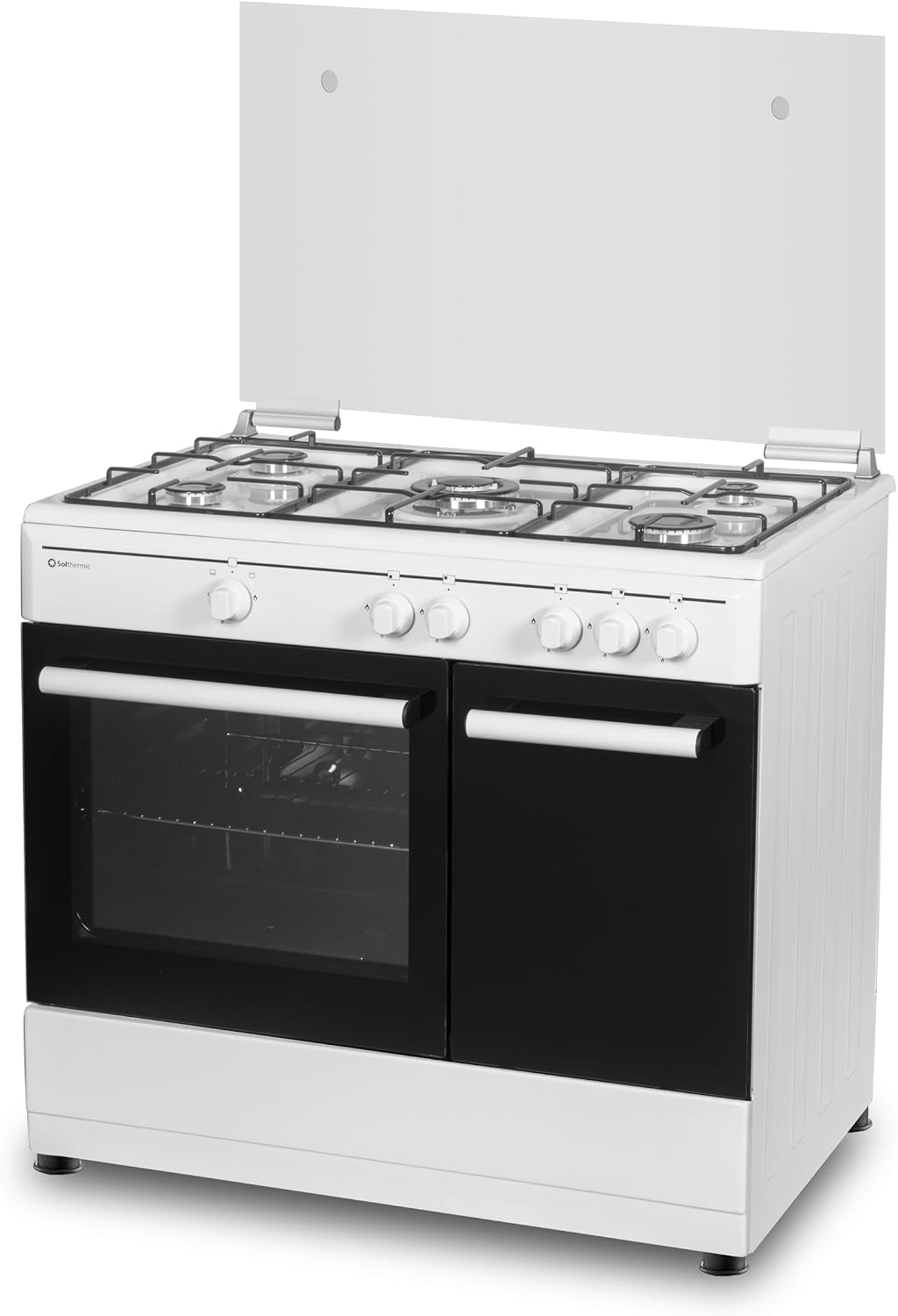 Cocinas independiente F9LG50G2W, SOLTHERMIC, 5 FUEGOS, HORNO 64 L., GAS BUTANO Y GAS CIUDAD